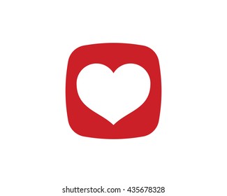 love heart logo and icon