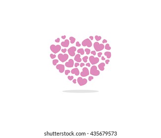 love heart logo and icon
