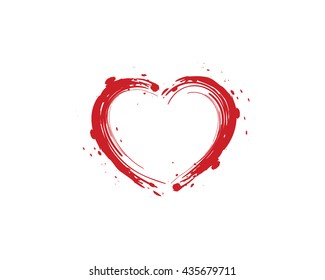love heart logo and icon