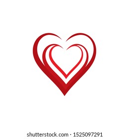 Love heart logo icon. Heart creative concept logo illustration. Simple design on white background.