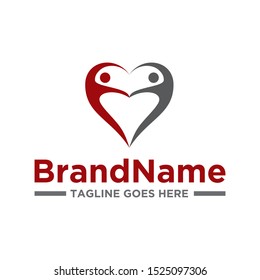 Love heart logo icon. Heart creative concept logo illustration. Simple design on white background.