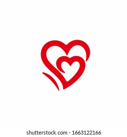 Love or heart logo, icon, symbol vector design. Can use for your design elements, Business logo, website icons, application icons, UI, and More.