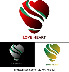 Love heart logo icon with vector 