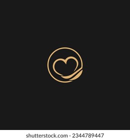 Diseño plano del icono del logotipo del corazón del amor
