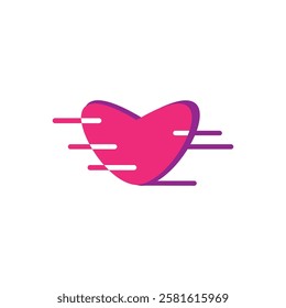 love heart logo illustration affection design abstract vector symbol valentine's day