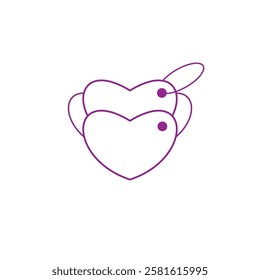 love heart logo illustration affection design abstract vector symbol valentine's day