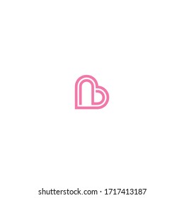 Love Heart logo with letters N and B or NB