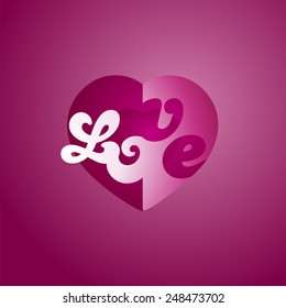 Love Heart Logo Purple Background Stock Vector (Royalty Free) 248473702 ...