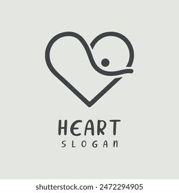 Love Heart Logo Symbol, The stylized symbol with red hearts.