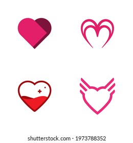 Love heart logo and symbol vector