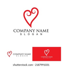  Love heart logo and symbol vector template