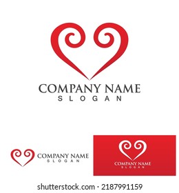  Love heart logo and symbol vector template