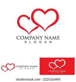  Logo del corazón de amor y plantilla de vector de símbolos