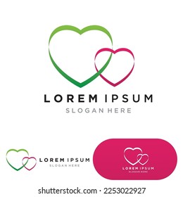  Love heart logo and symbol vector template