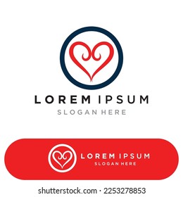  Love heart logo and symbol vector template