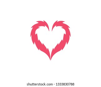 Love heart logo and template vector