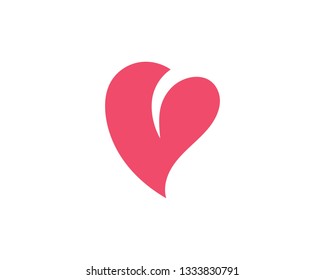 Love heart logo and template vector