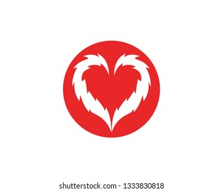Love heart logo and template vector