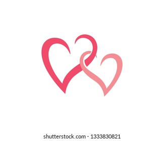 Love heart logo and template vector