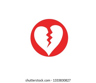 Love heart logo and template vector