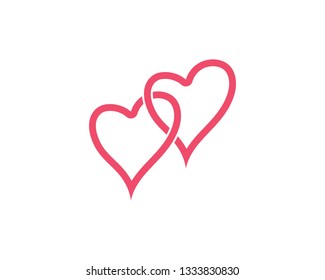 Love heart logo and template vector