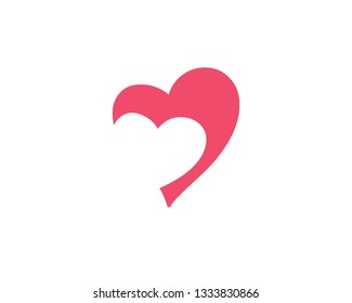Love heart logo and template vector
