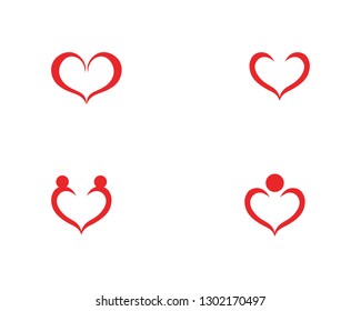 Love heart logo vector