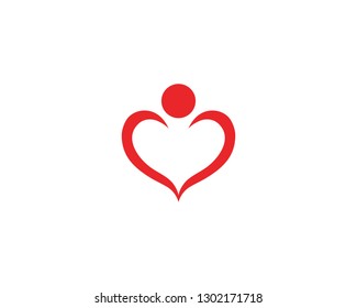 Love heart logo vector