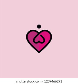 love heart logo vector icon