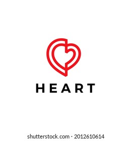 love heart logo vector icon illustration