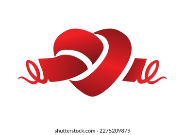 Love and heart logo vector illustration