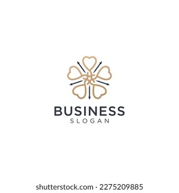 Love and heart logo vector illustration