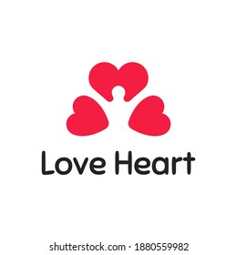 Love Heart Logotype Design Silhouette Man Stock Vector (Royalty Free ...