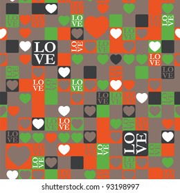 LOVE and heart modern pattern