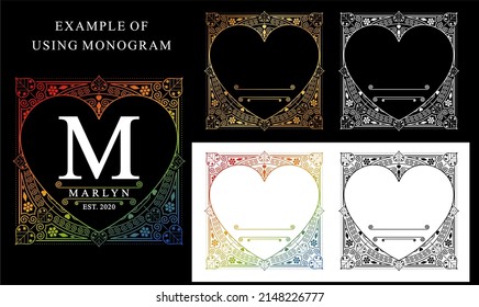 Vector gráfico de monograma de amor 
