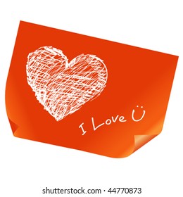 Love heart note