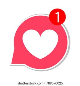 Love heart, Notification concept vector