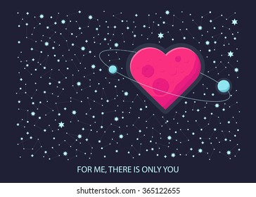 love heart on the background of cosmic sky
