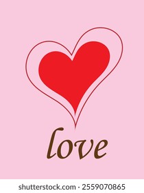 love heart on a pink background