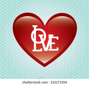 love heart over dotted background vector illustration    