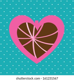 love heart over dotted background vector illustration   