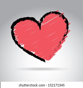 love heart over gray background vector illustration   
