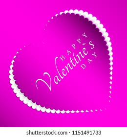 Love Heart from paper cut style, Valentines day card vector illustration on transparent background.  Greeting card, poster, banner collection.