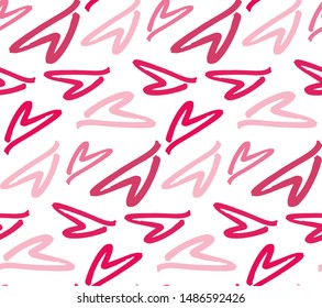 Love heart pattern background textile wallpaper hand drawn art template