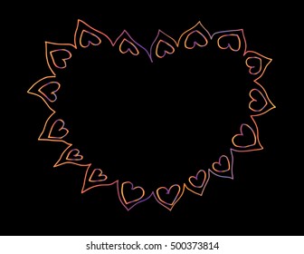 Love heart pattern. Decorative style