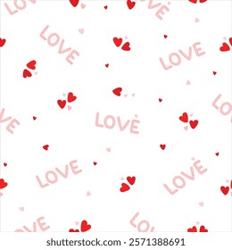 Love and heart pattern on a white background for wallpaper design,wrapping paper.Valentine design background.Vector illustration.
