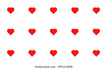 LOVE HEART PATTERN REPEAT BACKGROUND RED