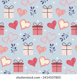 Patrón cardíaco de amor fondo sin fisuras. Diseño con tonos pastel de corazón. vector.
