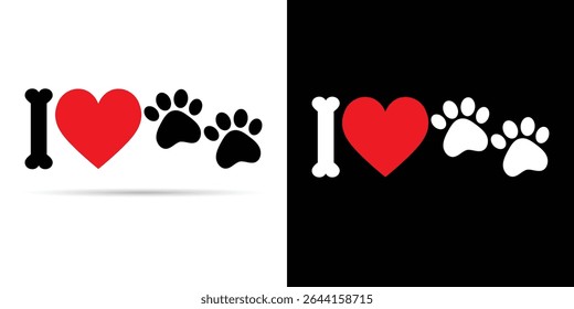 I love heart and paw prints, suitable for pet lovers. Expressing love for pets.