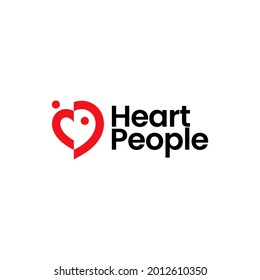 Love Heart People Family Human Care Logo Vector Icon Illustration